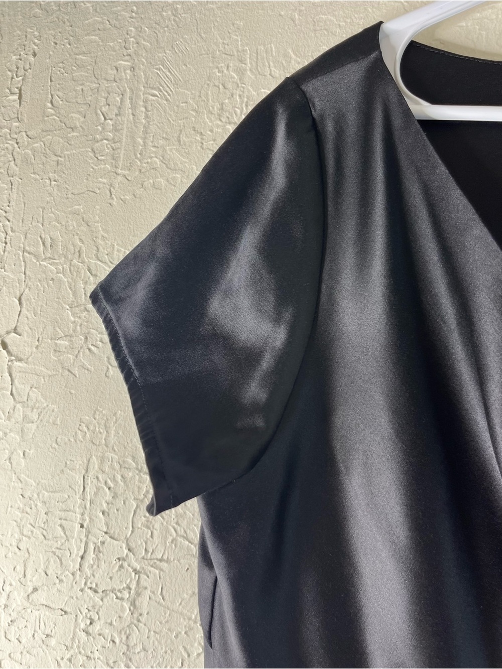 Pin Up Couture Ava Faux Wrap Sash Wiggle Dress in Satin Black - Picture 9 of 15